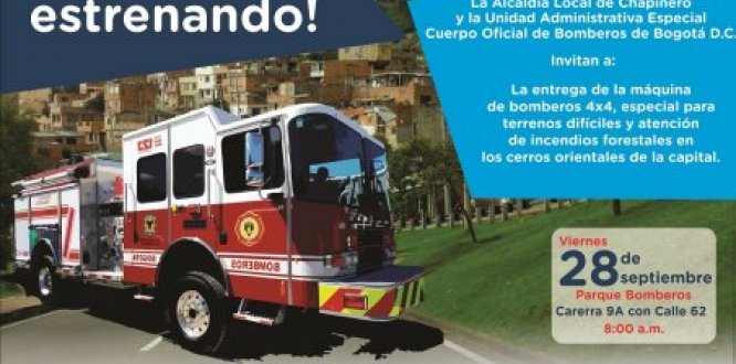 Entrega oficial de máquina de bomberos 4x4 en #Chapinero