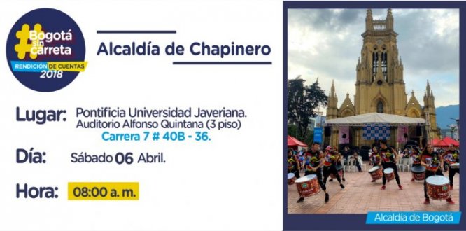 El sábado 06 de abril la Alcaldía de Chapinero rendirá cuentas de su gestión en el 2018
