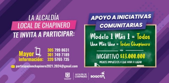 Alcaldía Local de Chapinero entregará 13 millones de pesos en incentivo de apoyo a iniciativas comunitarias 