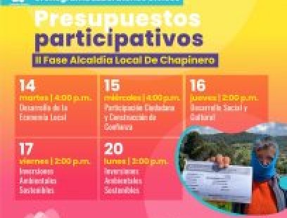 Cronograma Laboratorios Cívicos Presupuestos Participativos II Fase Alcaldía Local de Chapinero